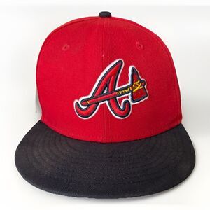 Atlanta Braves New Era Youth Snapback Red Black MLB Authentic‎ Hat Cap